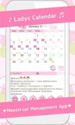 LadysCalendar Free (Period) android App screenshot 5